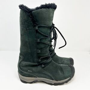 KEEN Insulated Waterproof Green Leather Lace Up Snow Boots Size 8.5